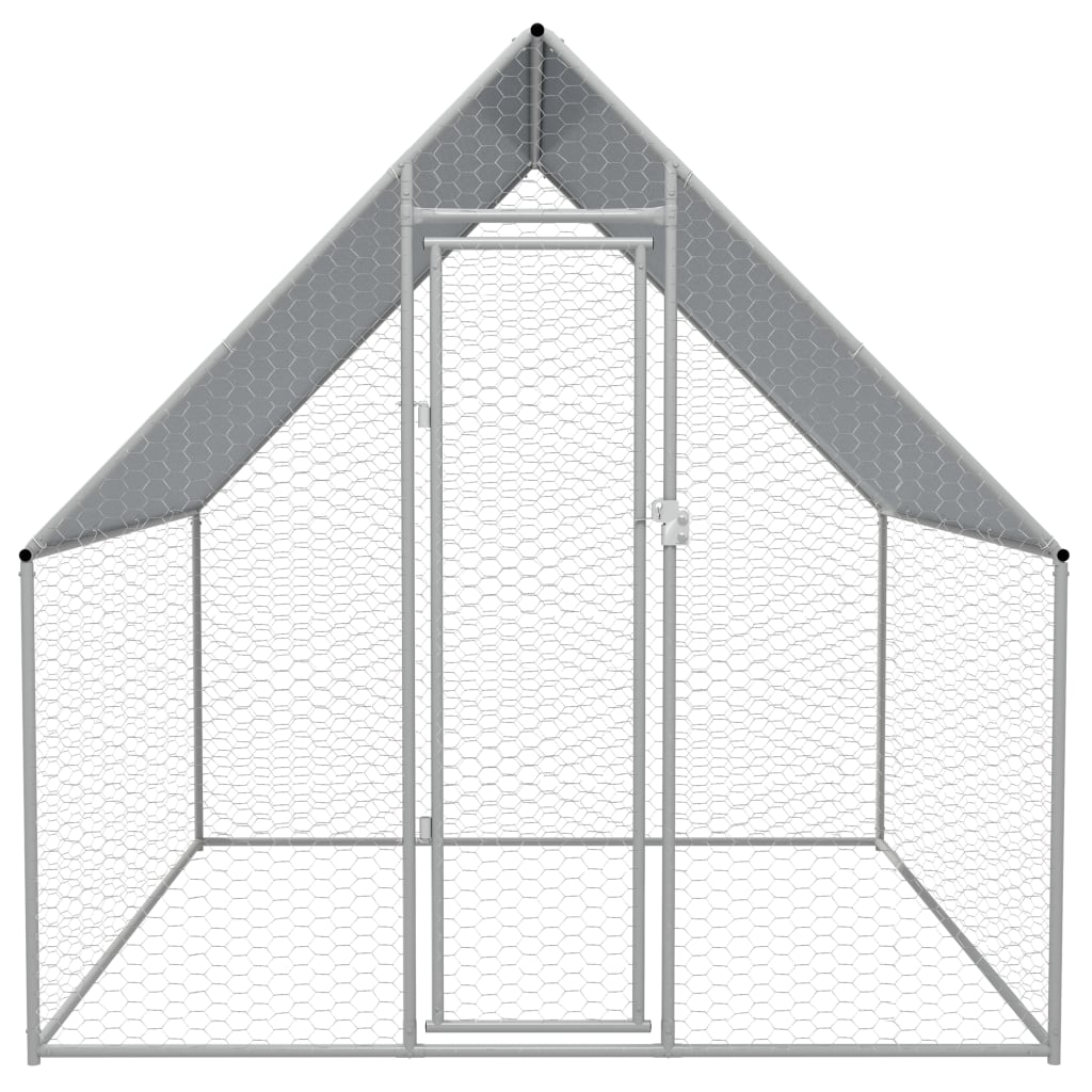 Outdoor Chicken Cage Galvanised Steel 2x2x1.92 m