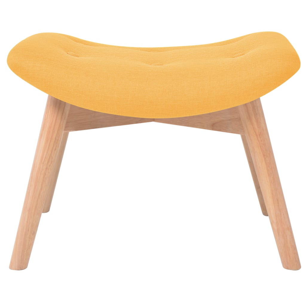 Armchair with Footstool Yellow Fabric