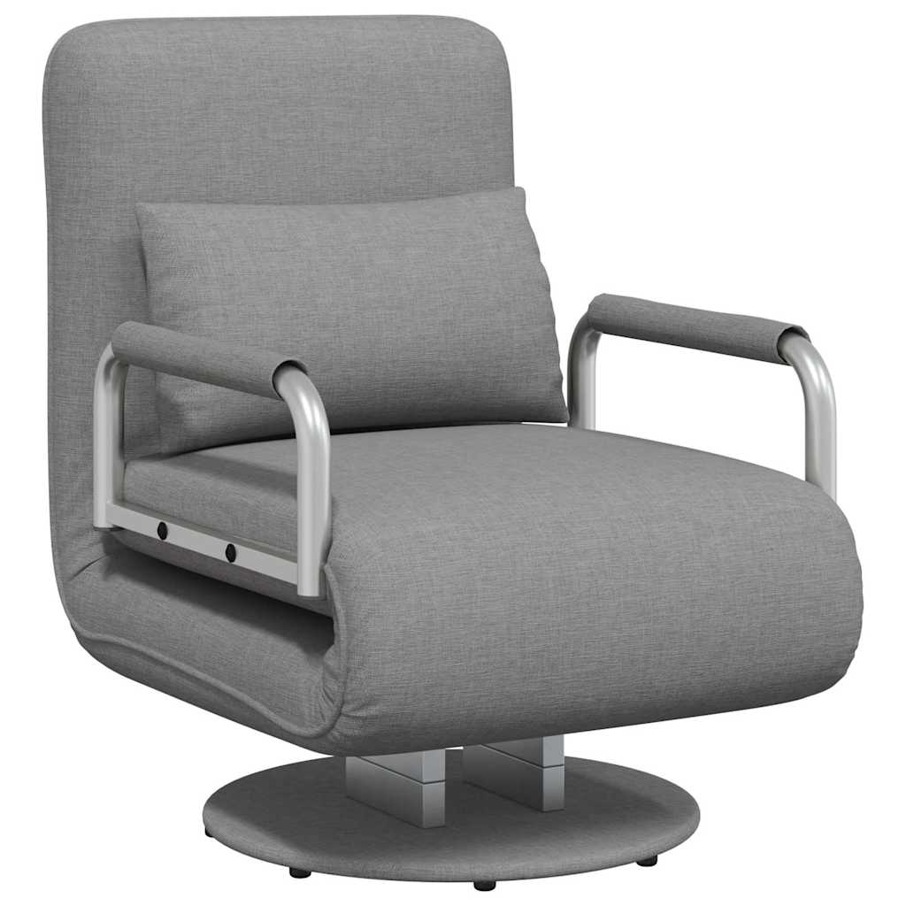 Swivel Chair and Sofa Bed Light Grey Fabric