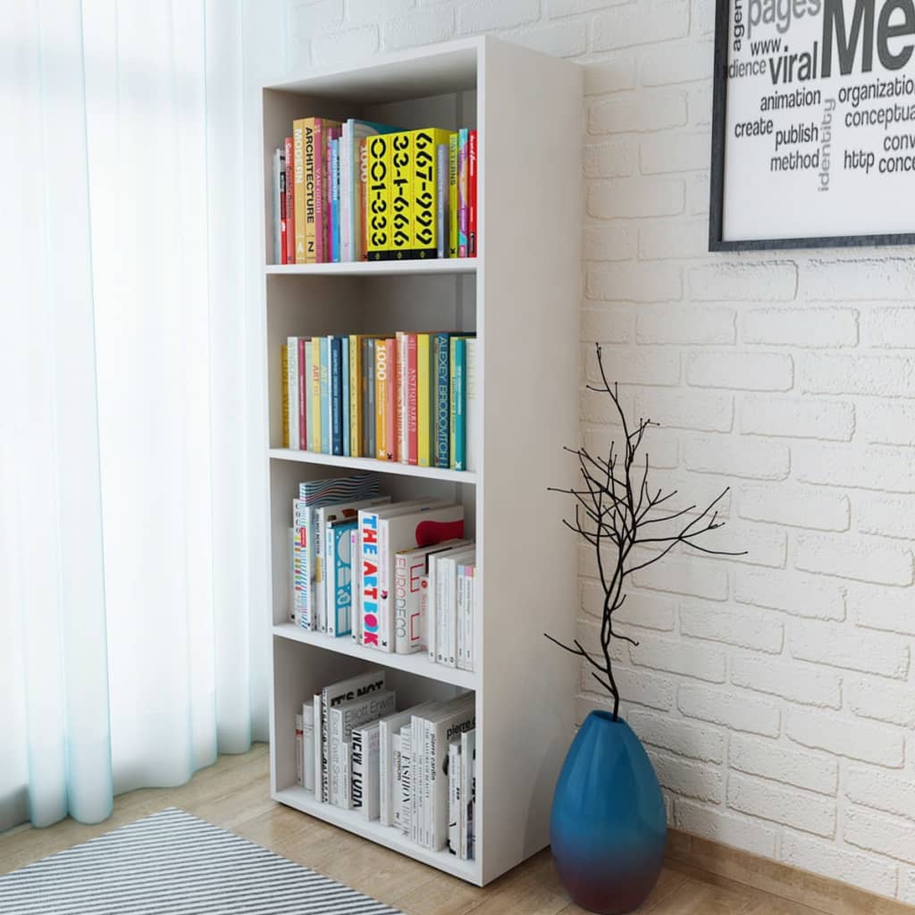 Bookshelf Engineered Wood 60x31x155 cm white