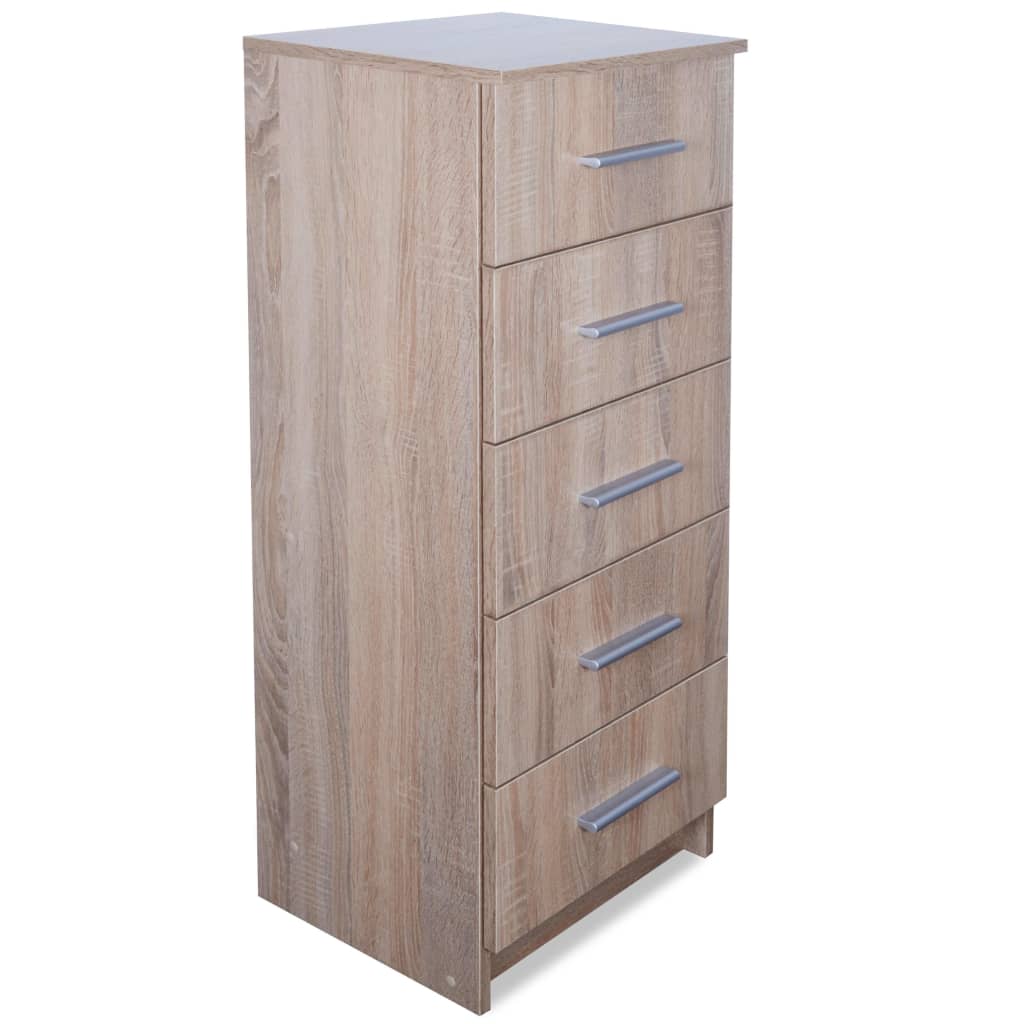 Tall Chest of Drawers Engineered Wood 41x35x106 cm Oak