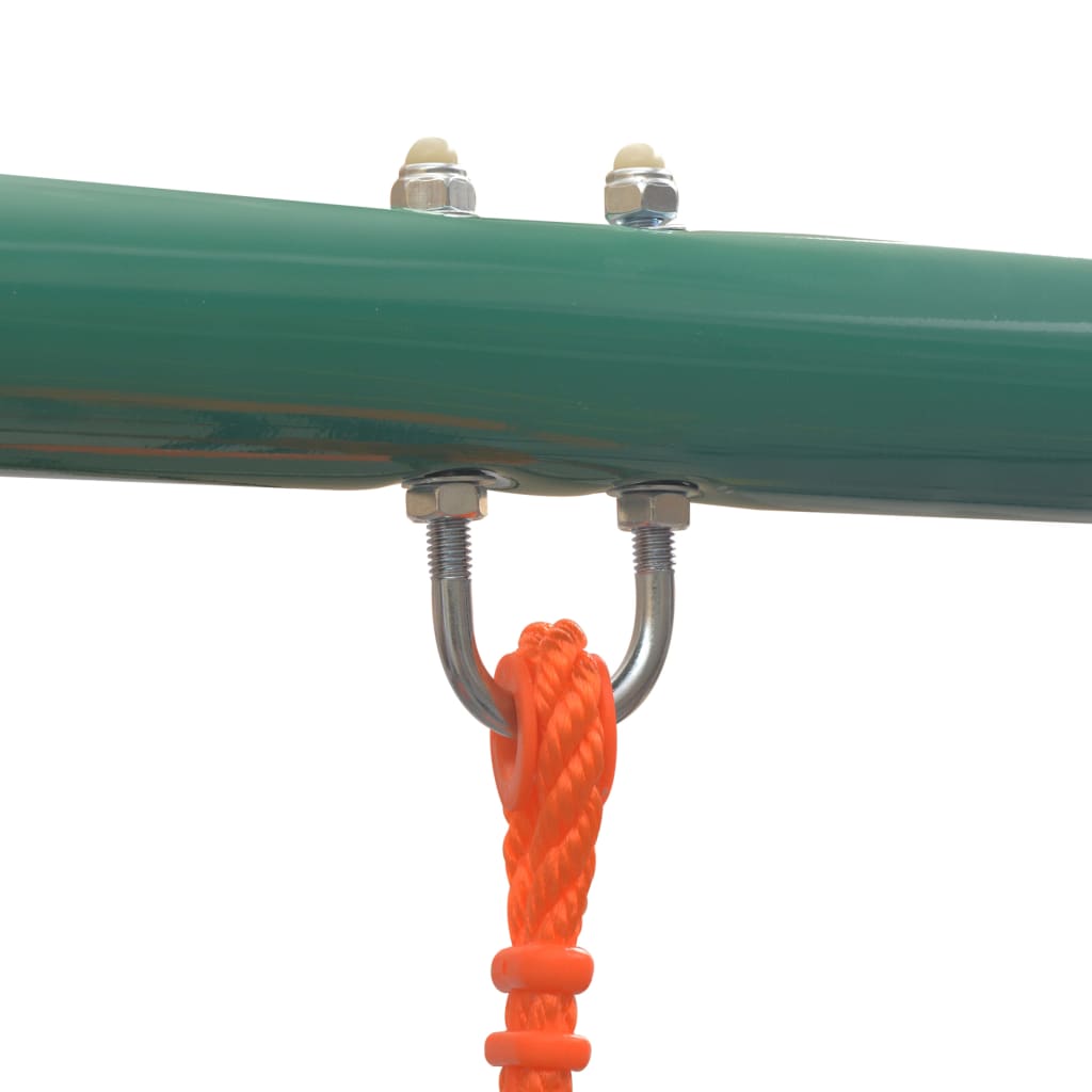 Swing Set With Slide And 3 Seats Orange