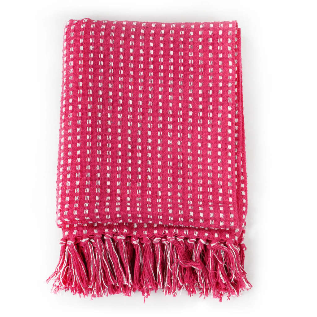 Throw Cotton Squares 125x150 cm Pink