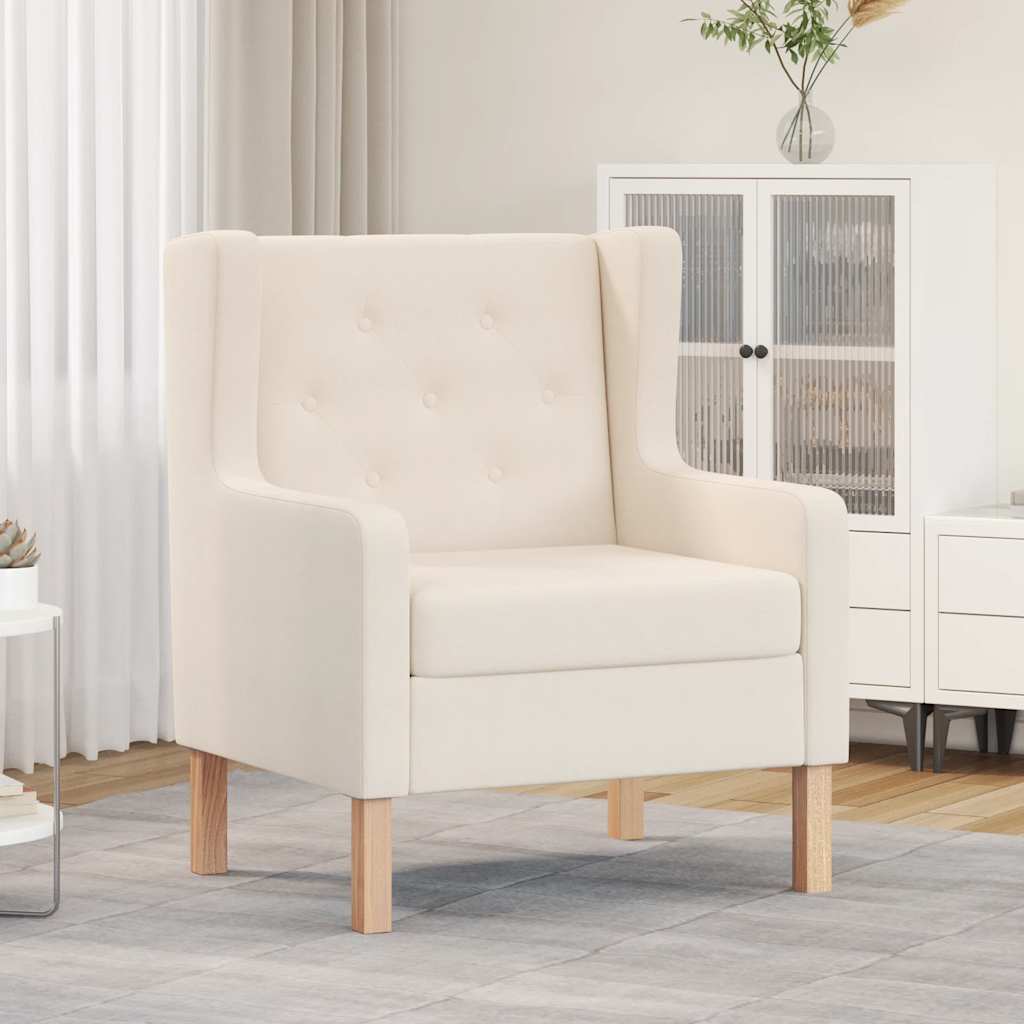 Armchair Cream White Fabric