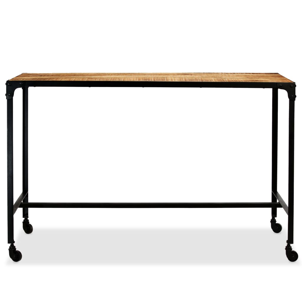 Dining Table Solid Mango Wood And Steel 120x60x76 Cm