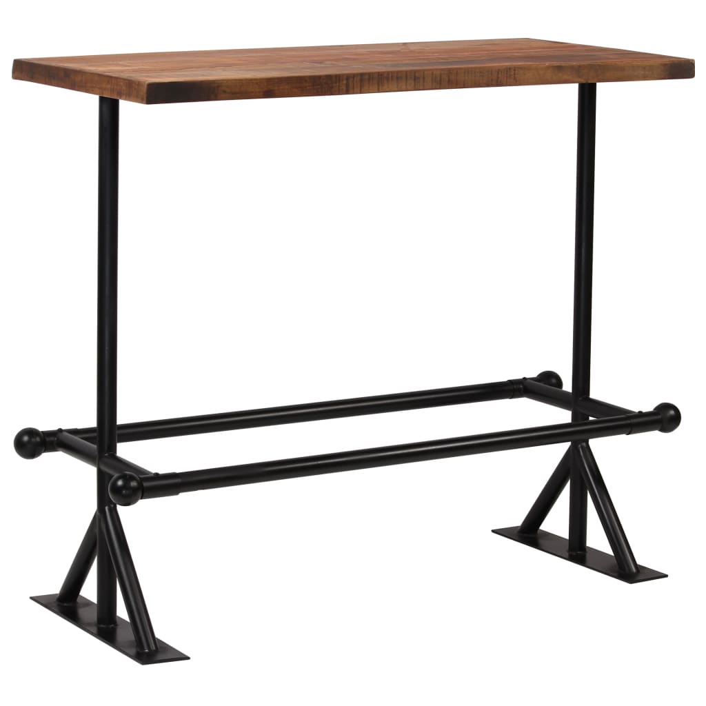 Bar Table Solid Reclaimed Wood Dark Brown 120x60x107 Cm