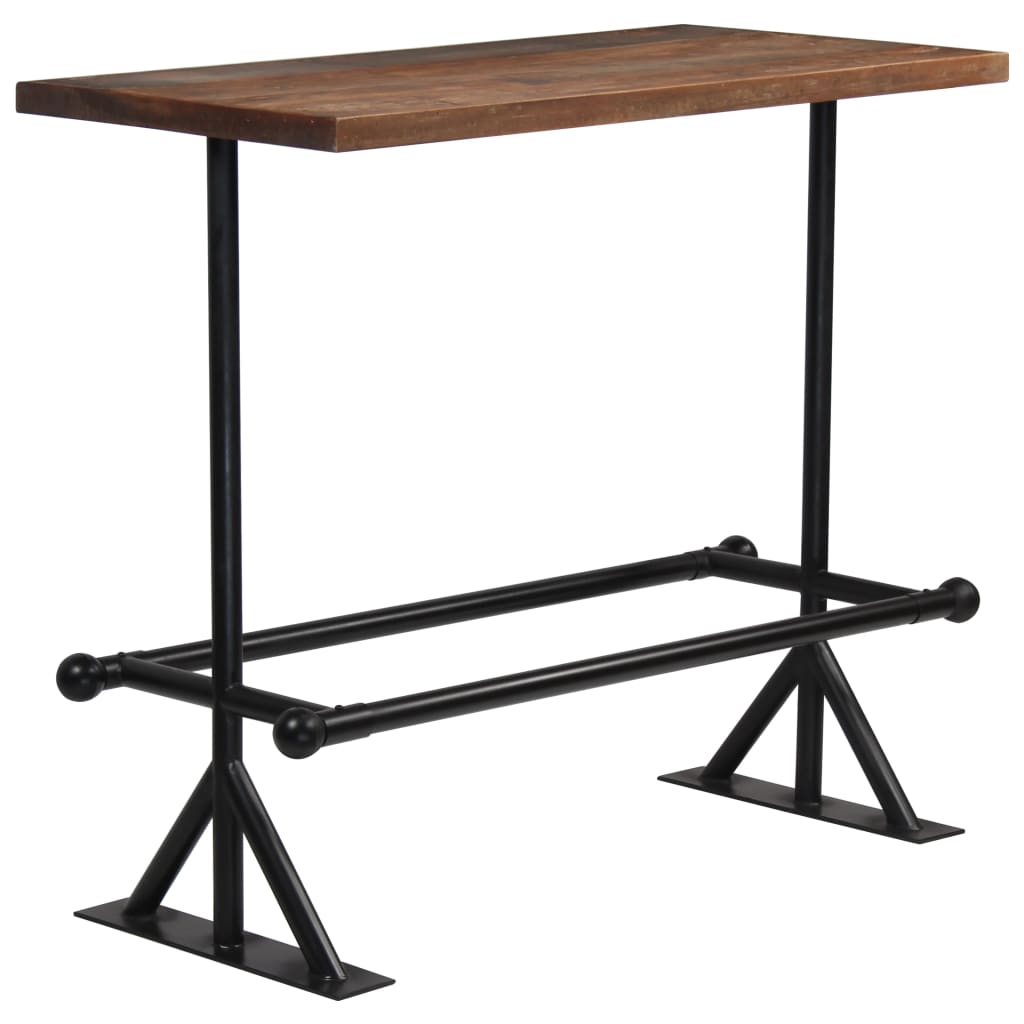 Bar Table Solid Reclaimed Wood Dark Brown 120x60x107 Cm