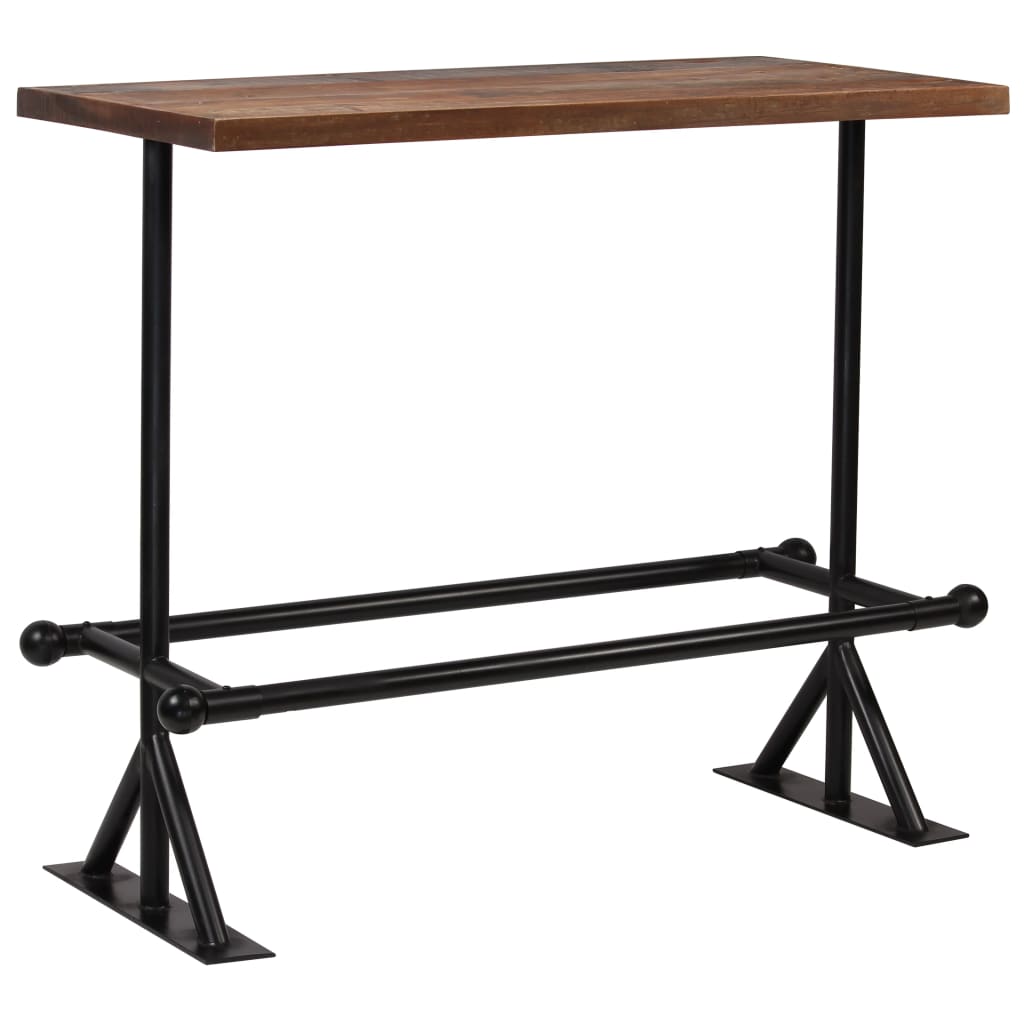 Bar Table Solid Reclaimed Wood Dark Brown 120x60x107 Cm