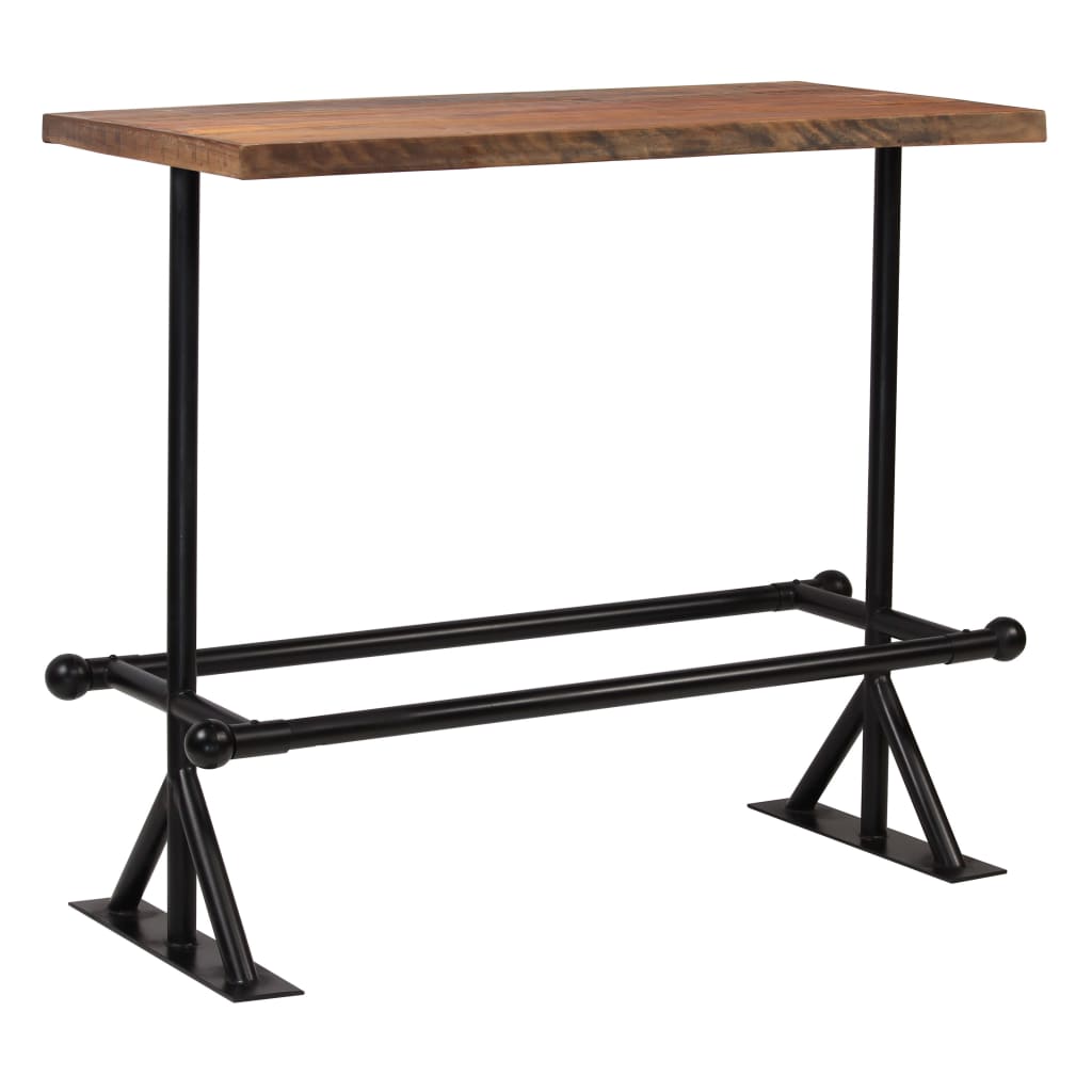 Bar Table Solid Reclaimed Wood Dark Brown 120x60x107 Cm