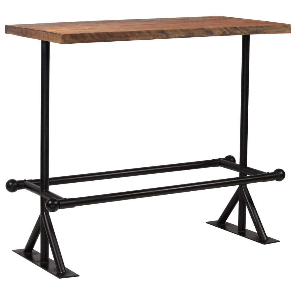 Bar Table Solid Reclaimed Wood Dark Brown 120x60x107 Cm