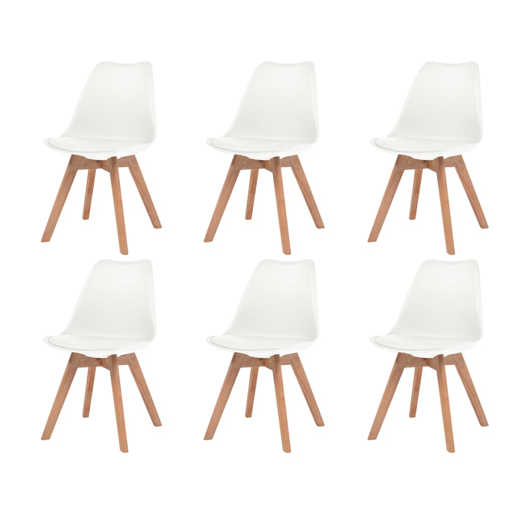 Dining Chairs 6 pcs White Plastic