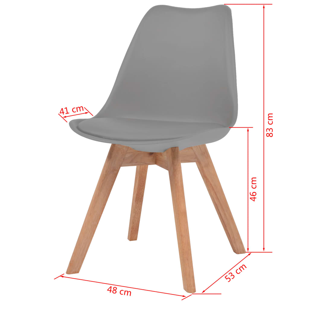 Dining Chairs 6 pcs Grey Plastic