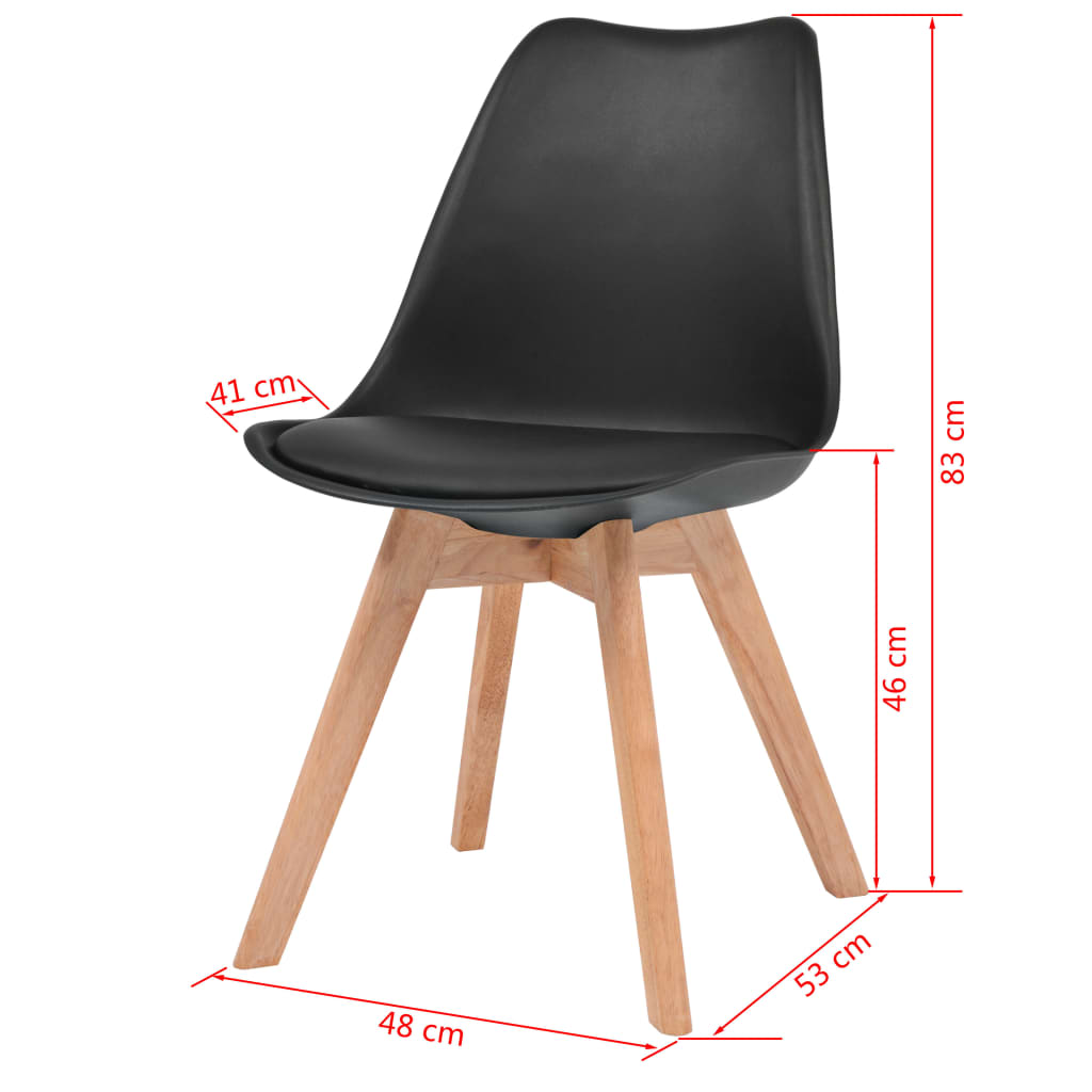 Dining Chairs 6 pcs Black Plastic
