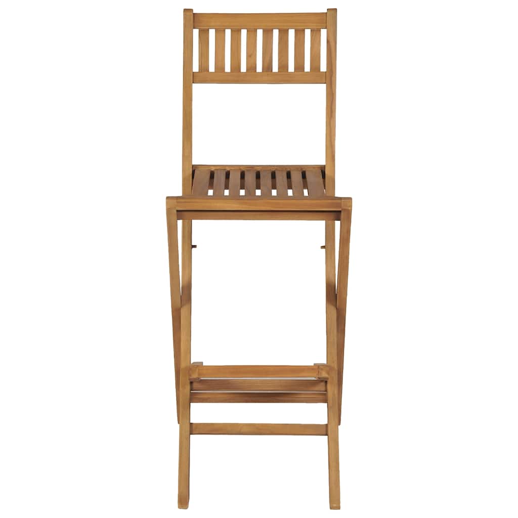 Folding Outdoor Bar Stools 2 pcs Solid Teak Wood