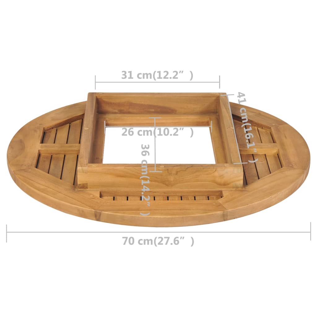 Beer Crate Tabletop Teak 70 cm