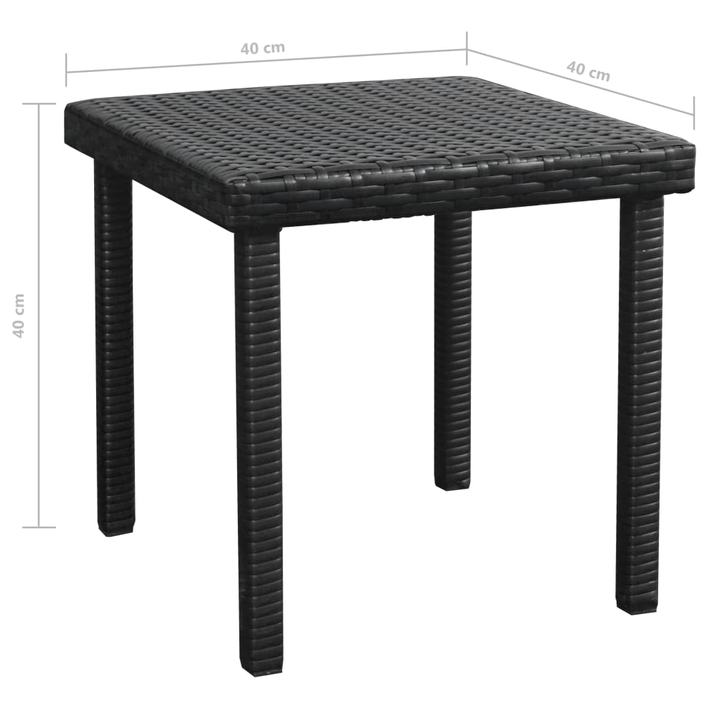 Sun Loungers 2 pcs with Table Poly Rattan Black (42884+42886)