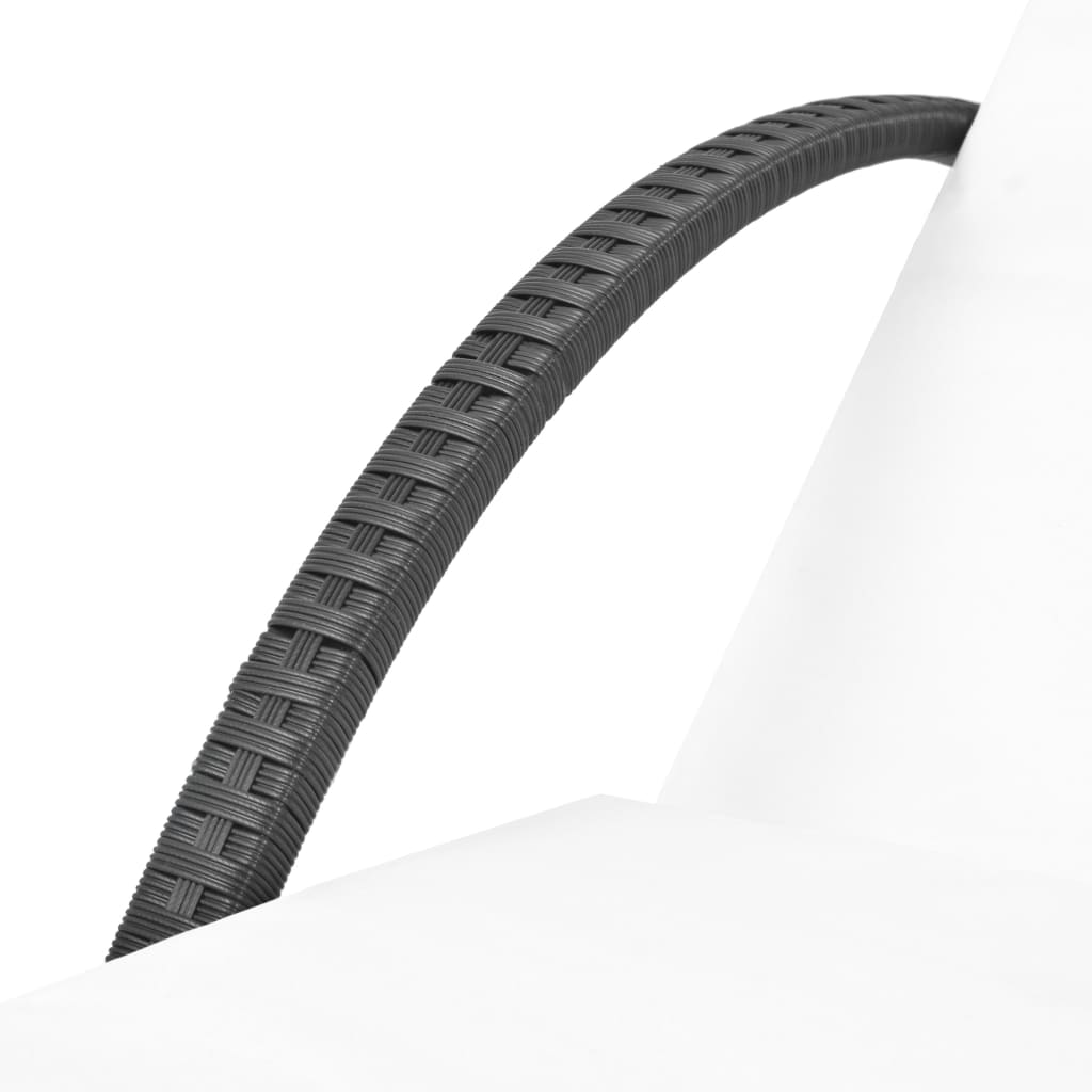 Sun Loungers 2 pcs with Table Poly Rattan Black (42884+42886)