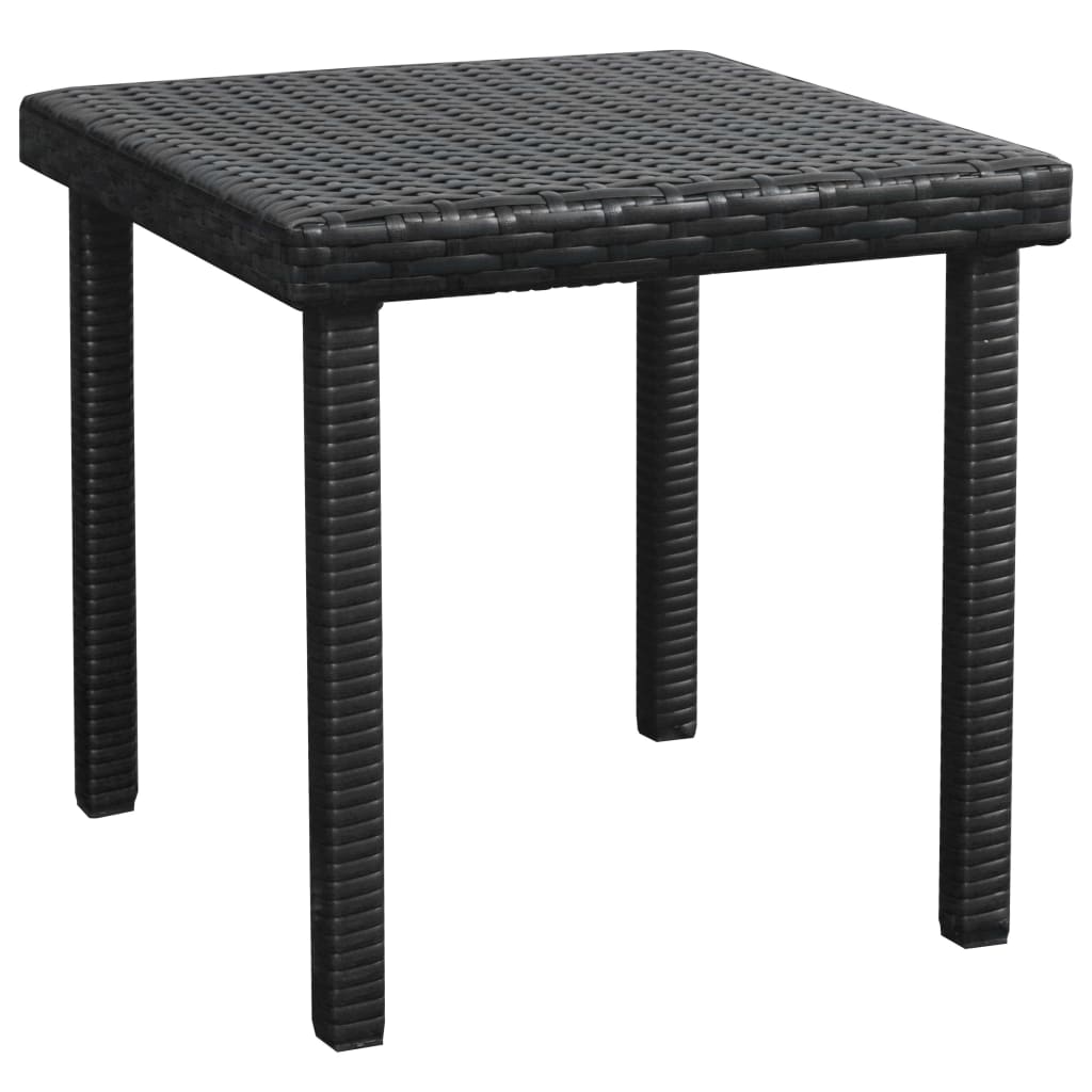 Sun Loungers 2 pcs with Table Poly Rattan Black (42884+42886)