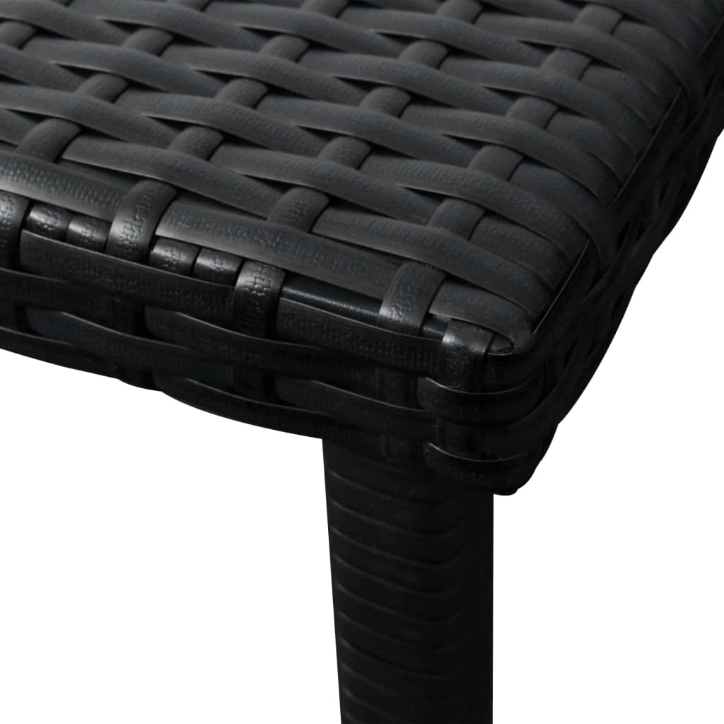 Sun Loungers 2 pcs with Table Poly Rattan Black (42884+42886)