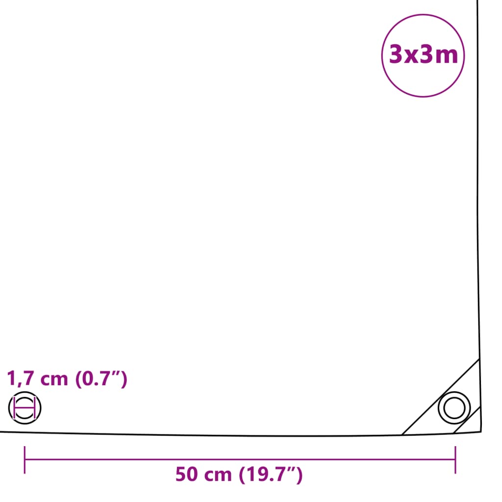 Tarpaulin 650 g/m² 3x3 m Blue