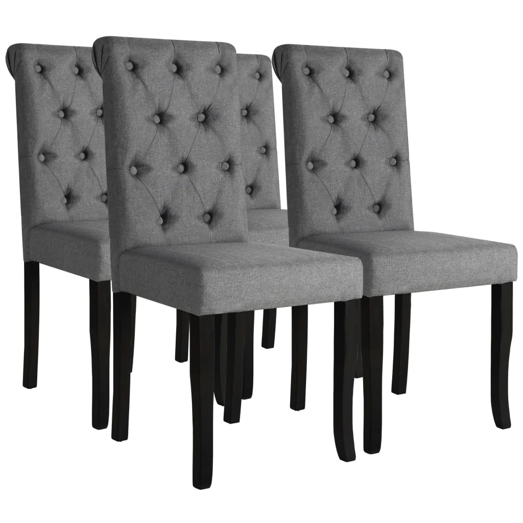 Dining Chairs 4 pcs Dark Grey Fabric