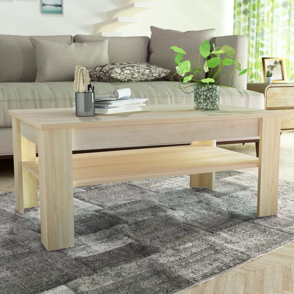 Coffee Table Chipboard 110x65x48 Cm Oak