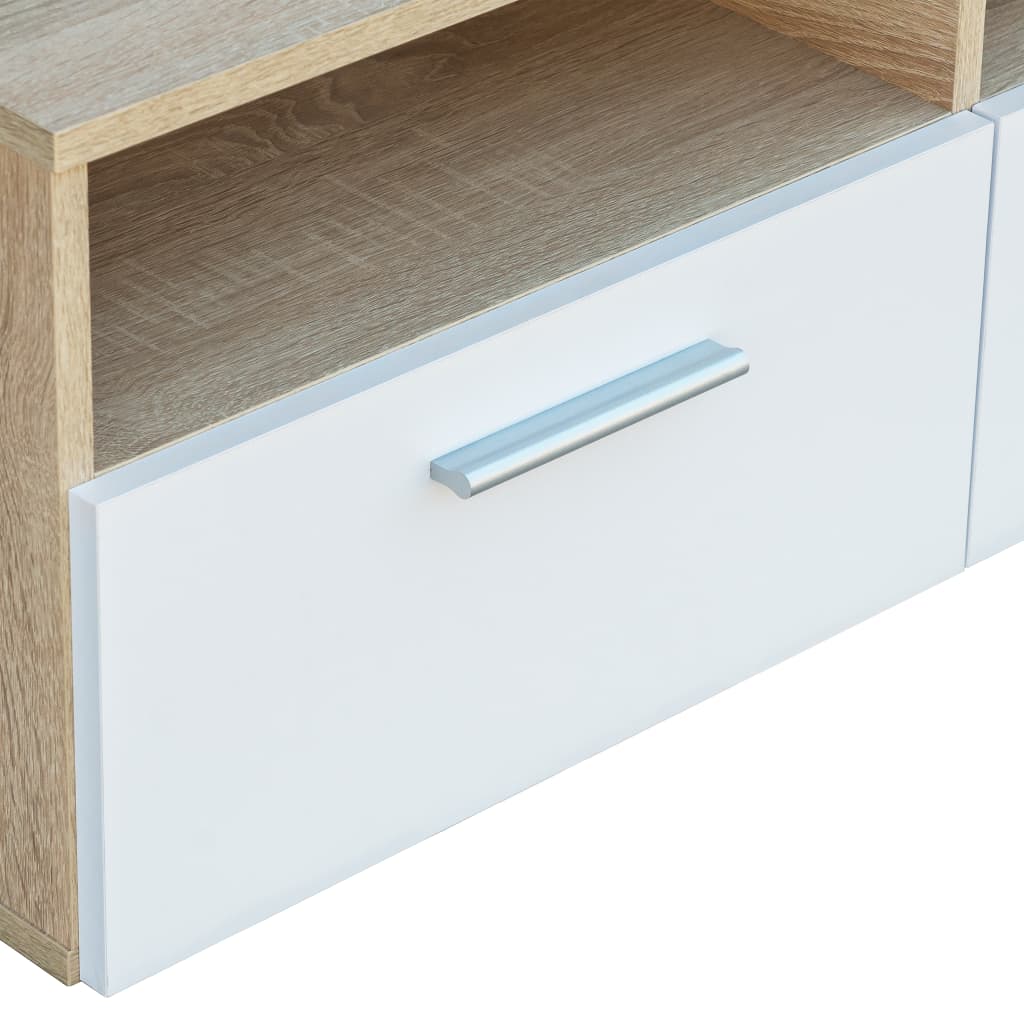 Tv Cabinet Chipboard 95x35x36 Cm Oak And White
