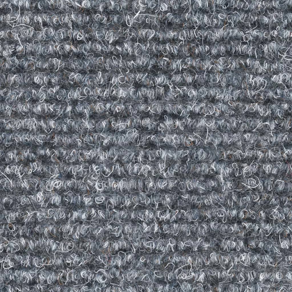 Stair Mats Self-adhesive 15 pcs 56x17x3 cm Light Grey Half Round