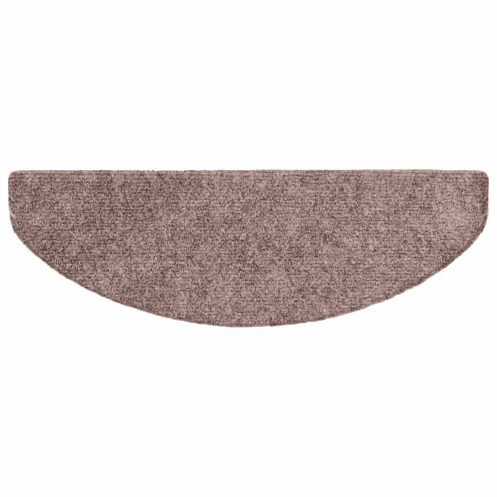 Stair Mats Self-adhesive 15 pcs 65x21x4 cm Light Brown Half Round Large