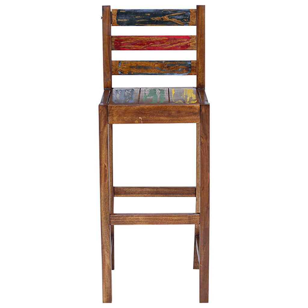 Bar Stools 2 pcs Solid Reclaimed Wood
