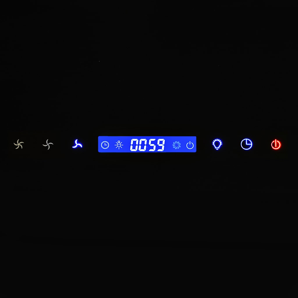 Wall Mounted Range Hood Stainless Steel 756 m³/h 60 cm Black