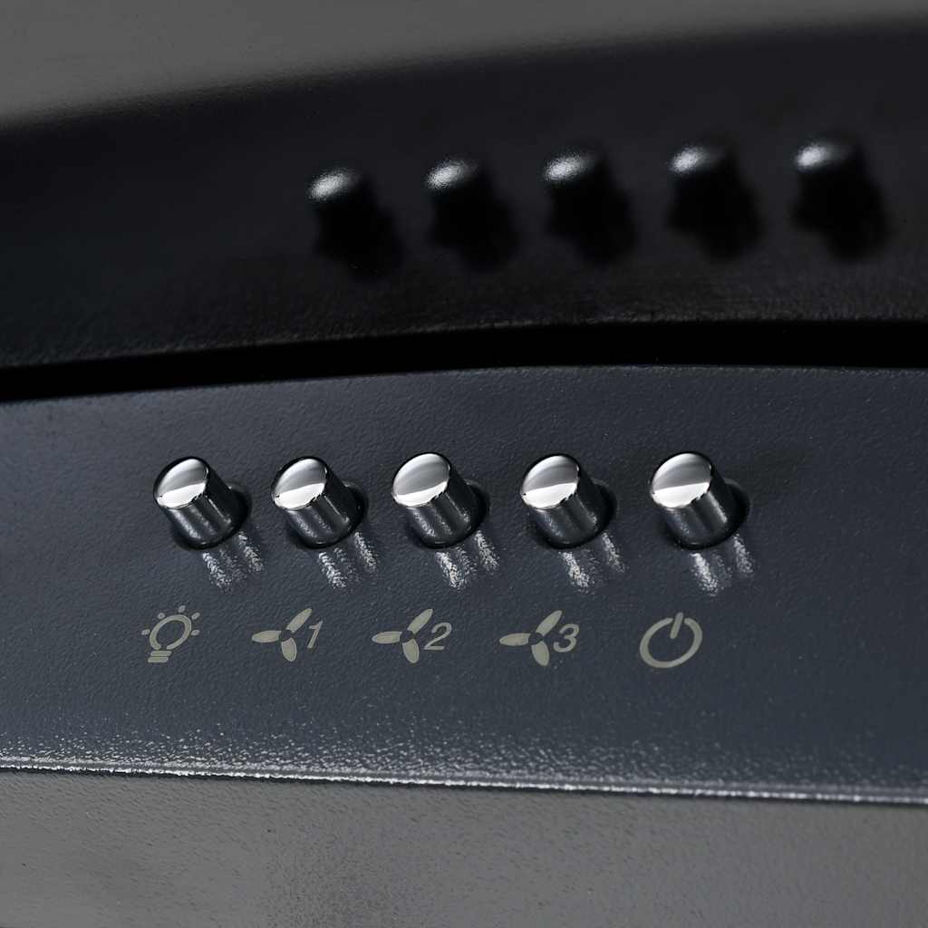 Wall Mounted Range Hood Stainless Steel 756 m³/h 90 cm Black