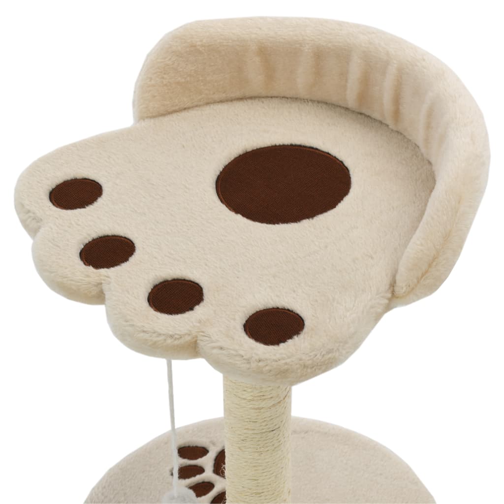 Cat Tree with Sisal Scratching Post 40 cm Beige and Brown