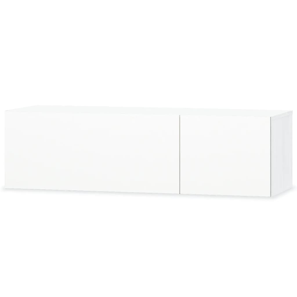 2 Piece TV Cabinet Set Engineered Wood 120x40x34 cm High Gloss White