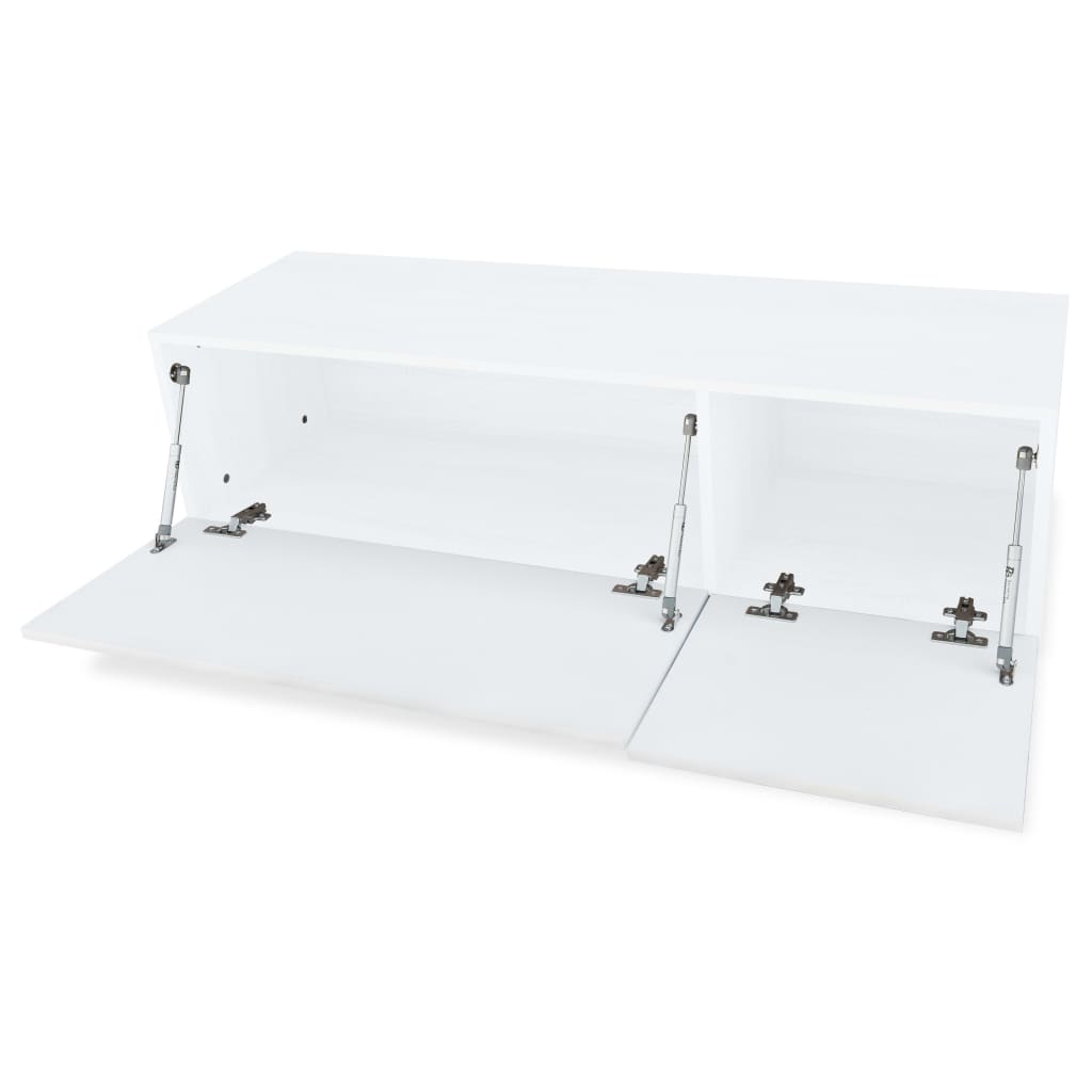 2 Piece TV Cabinet Set Engineered Wood 120x40x34 cm High Gloss White