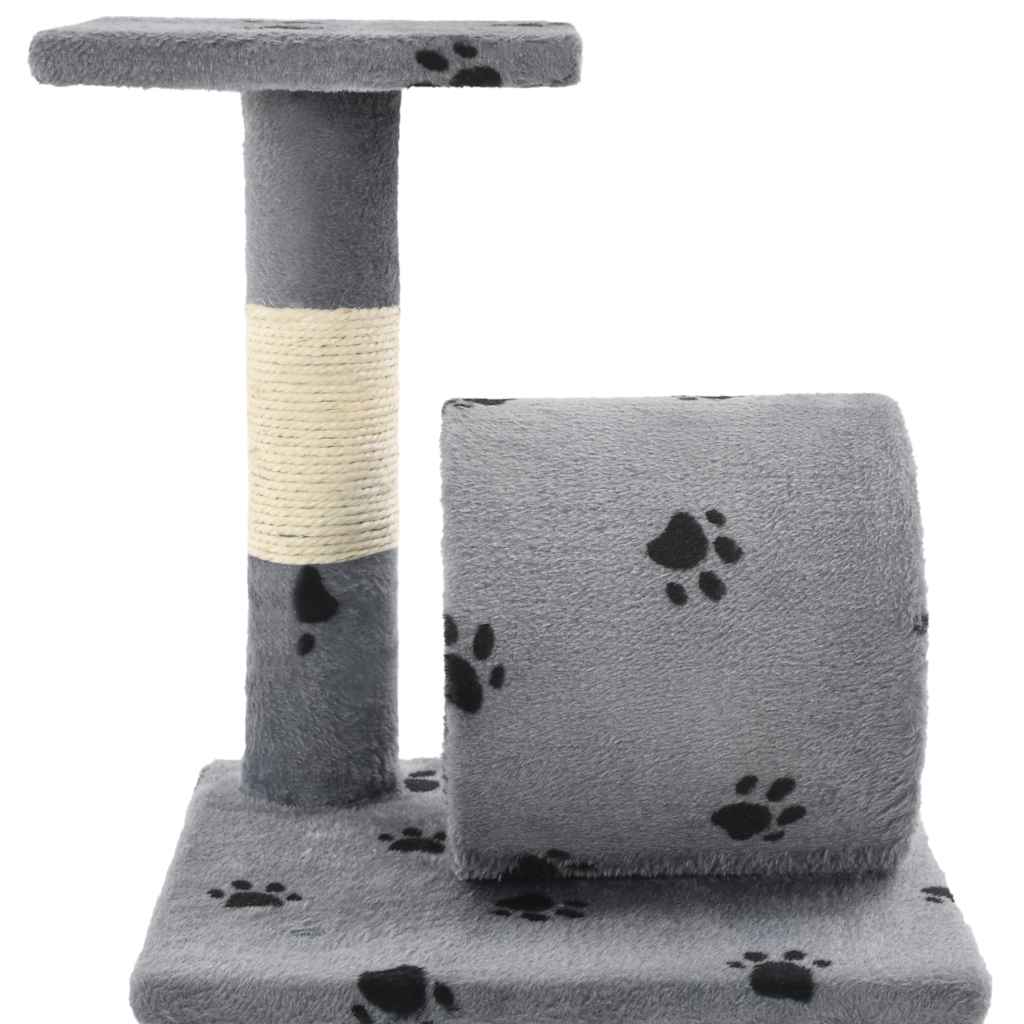 Cat Tree with Sisal Scratching Poasts 65 cm Grey Paw Prints