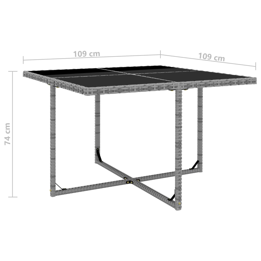 5 Piece Outdoor Dining Set with Cushions Poly Rattan Grey