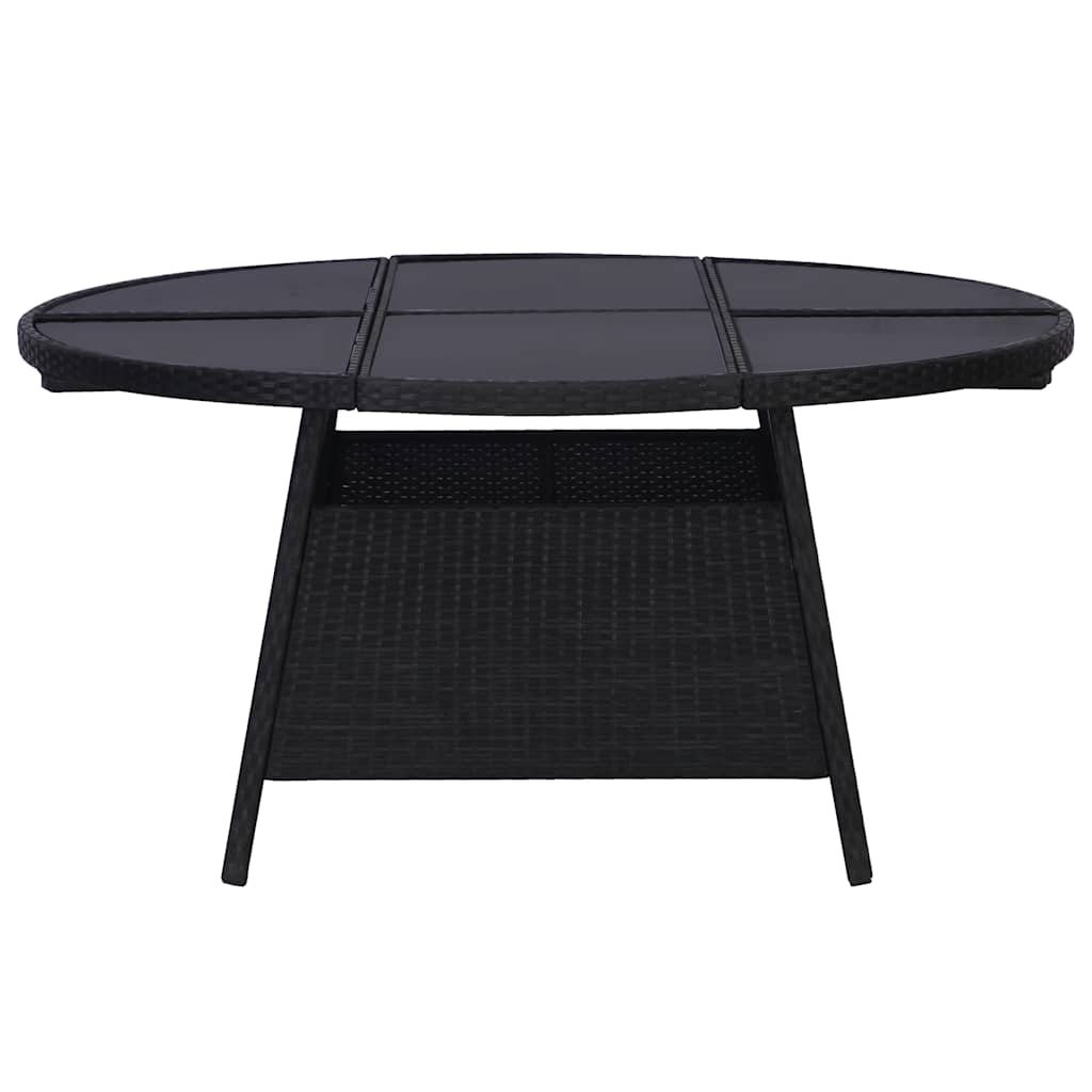 Garden Table Black 150x74 cm Poly Rattan