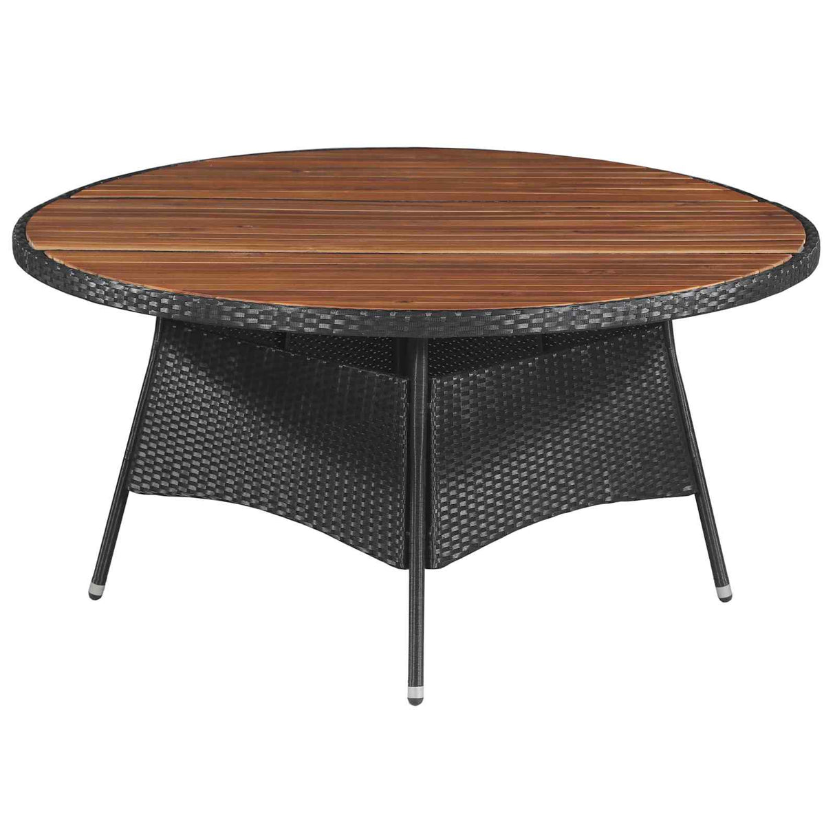 Furniture Sets 9 pcs Black and Cream Poly Rattan