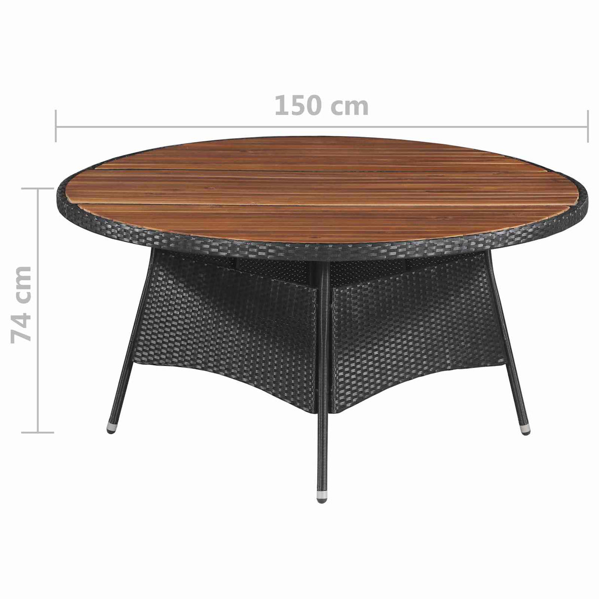 Furniture Sets 9 pcs Black and Cream Poly Rattan