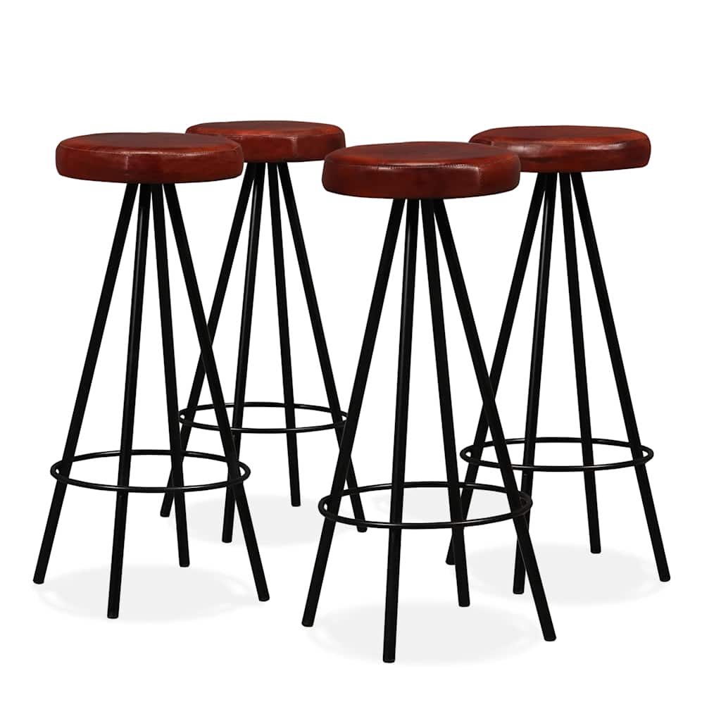 Bar Set 5 Pieces Solid Wood Acacia and Genuine Leather