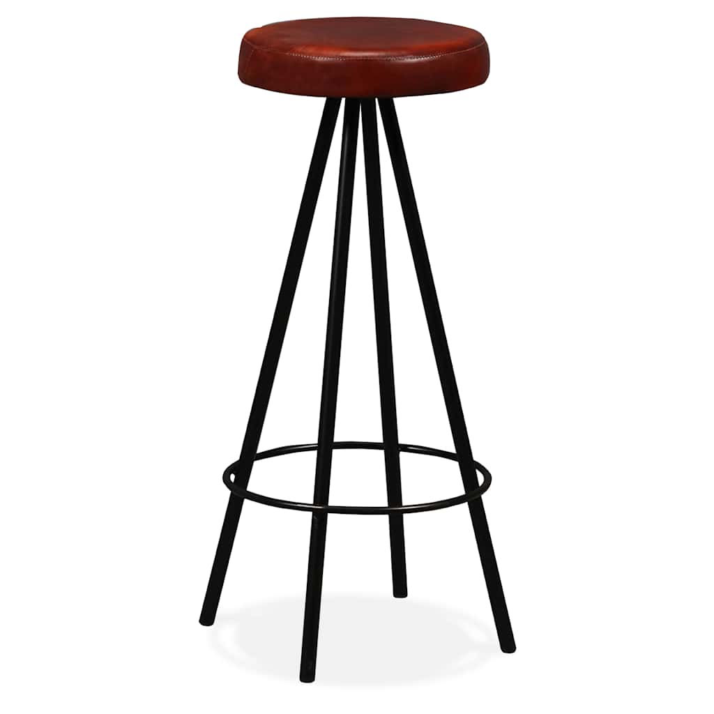 Bar Set 3 Pieces Solid Wood Reclaimed and Genuine Leather