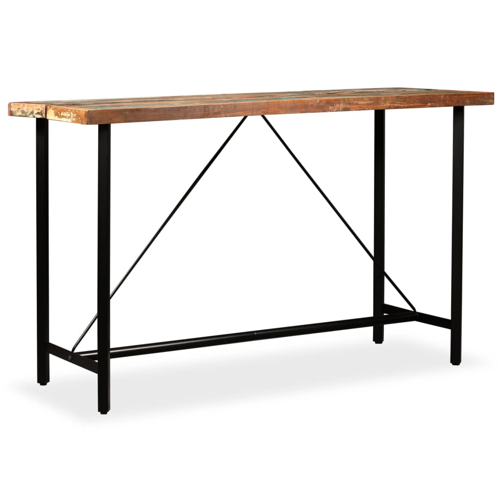 Bar Set 9 Pieces Solid Wood Reclaimed