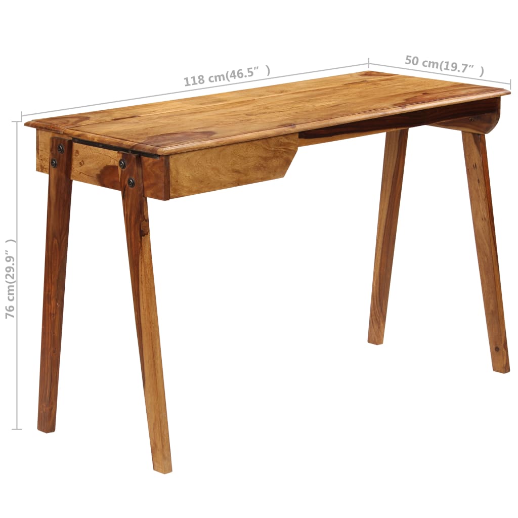 Writing Desk 118x50x76 cm Solid Acacia Wood