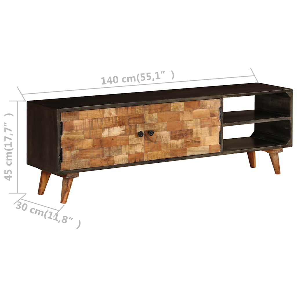 TV Cabinet Solid Mango Wood 140x30x45 cm