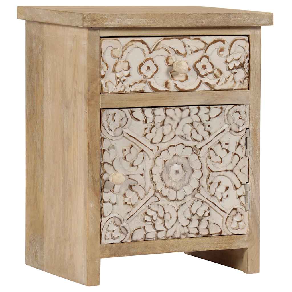 Bedside Table Solid Mango Wood 40x30x50 cm