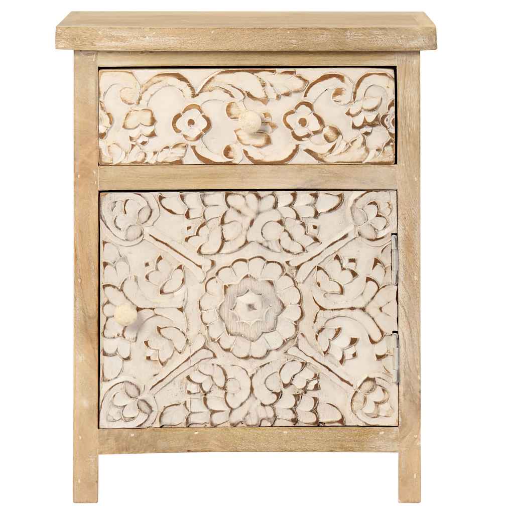 Bedside Table Solid Mango Wood 40x30x50 cm