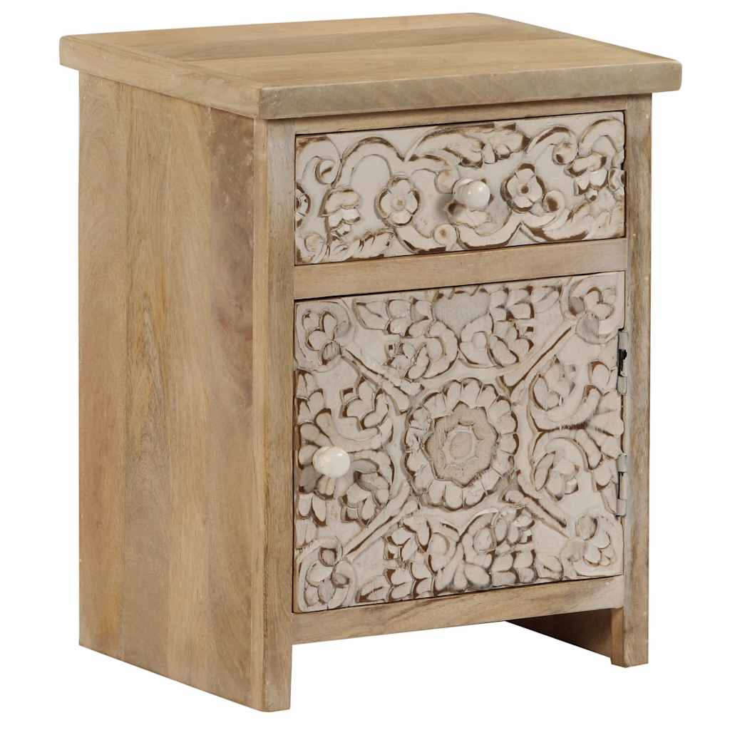 Bedside Table Solid Mango Wood 40x30x50 cm