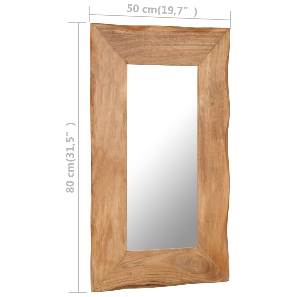 Cosmetic Mirror 50x80 Cm Solid Acacia Wood