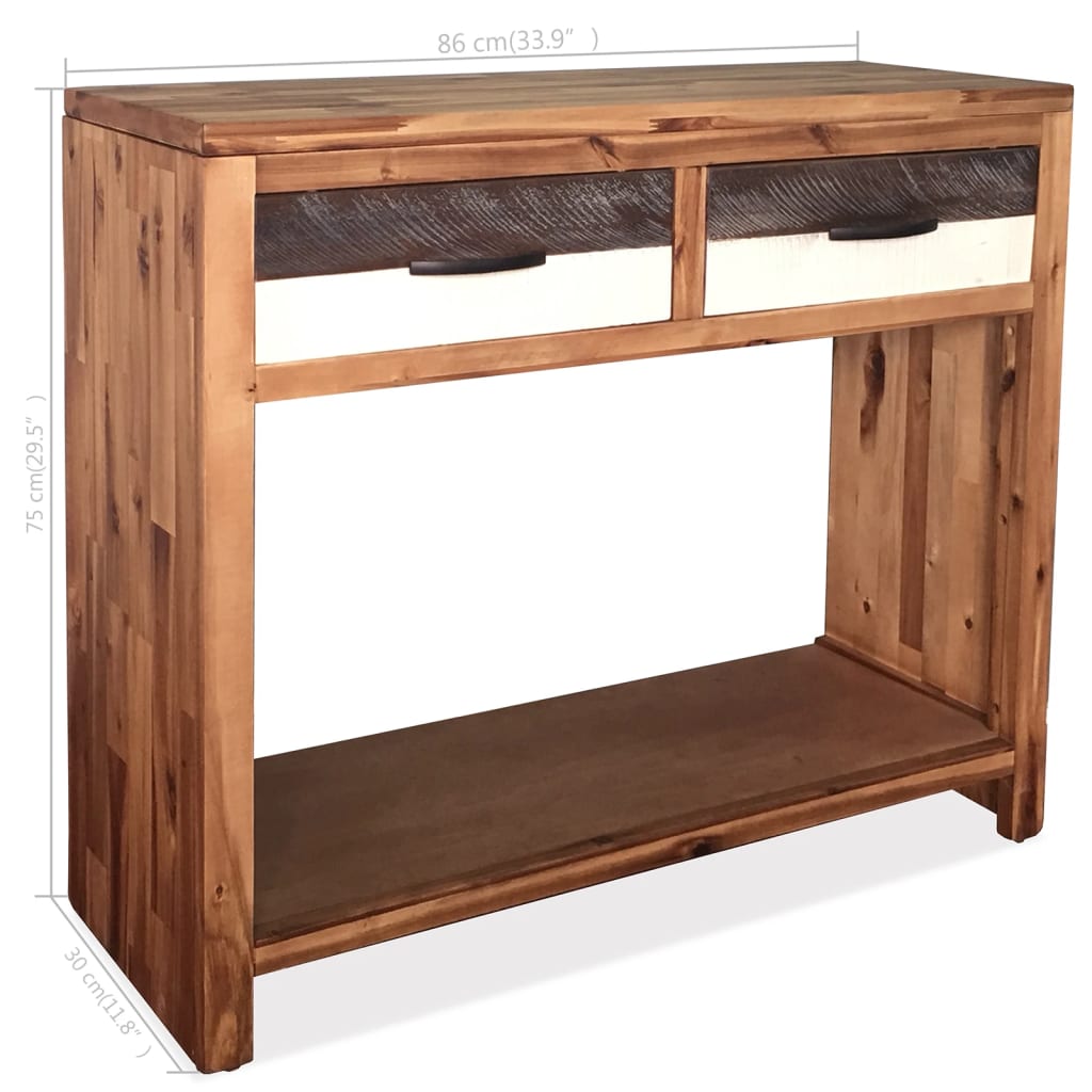 Console Table Solid Acacia Wood 86x30x75 Cm Natural